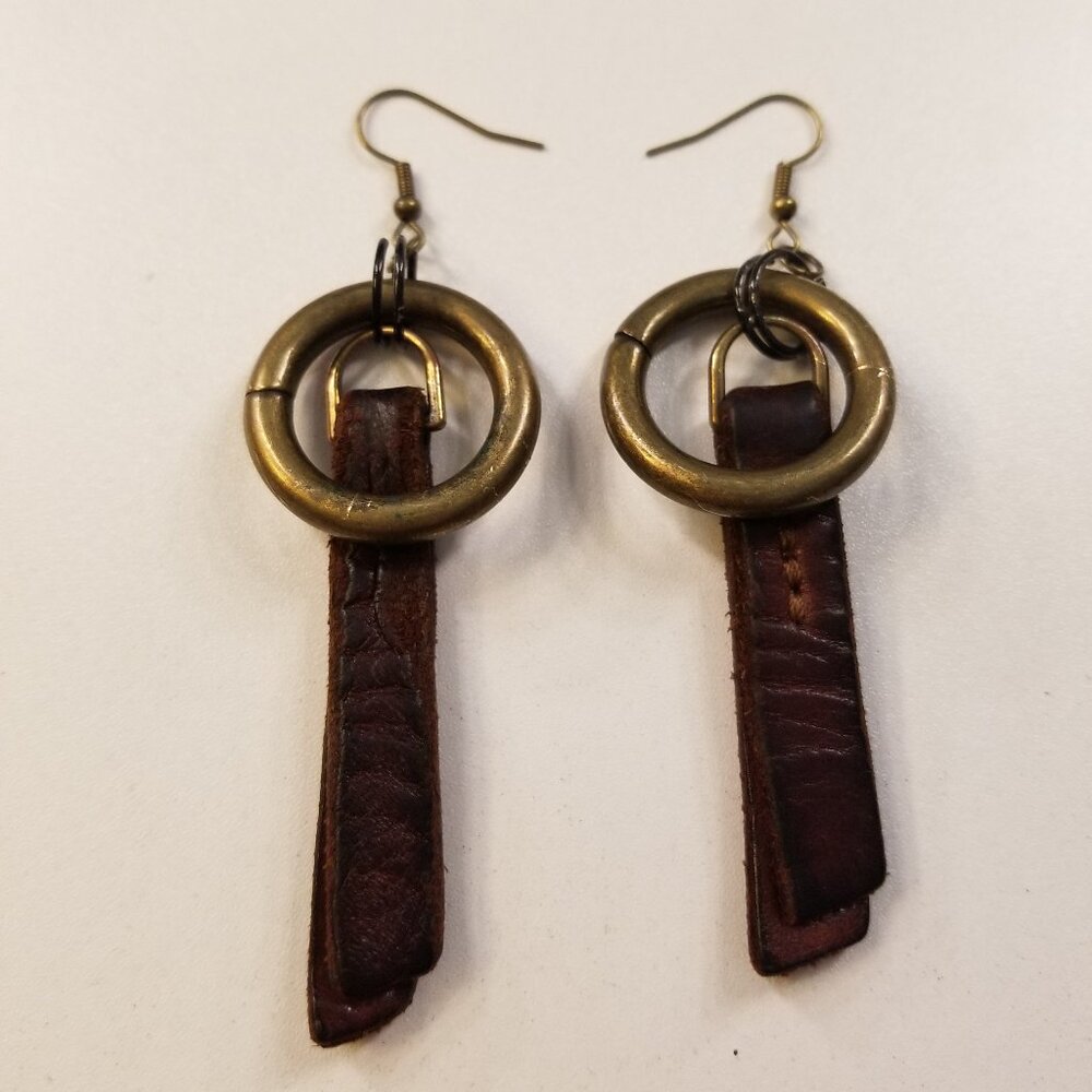 Heavy Hardware Bronze Zipper Pull Hoops: An Ellen Original (#RLC)